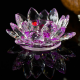 Quartz Crystal Lotus Flower Crafts Glass Candle Holders Fengshui Ornaments Figurines Home Wedding Party Decor Souvenir 